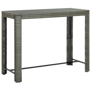 Grauer vidaXL Garten-Bartisch aus Rattan, 140,5x60,5x110,5 cm, ideal für Garten, Terrasse oder Balkon.