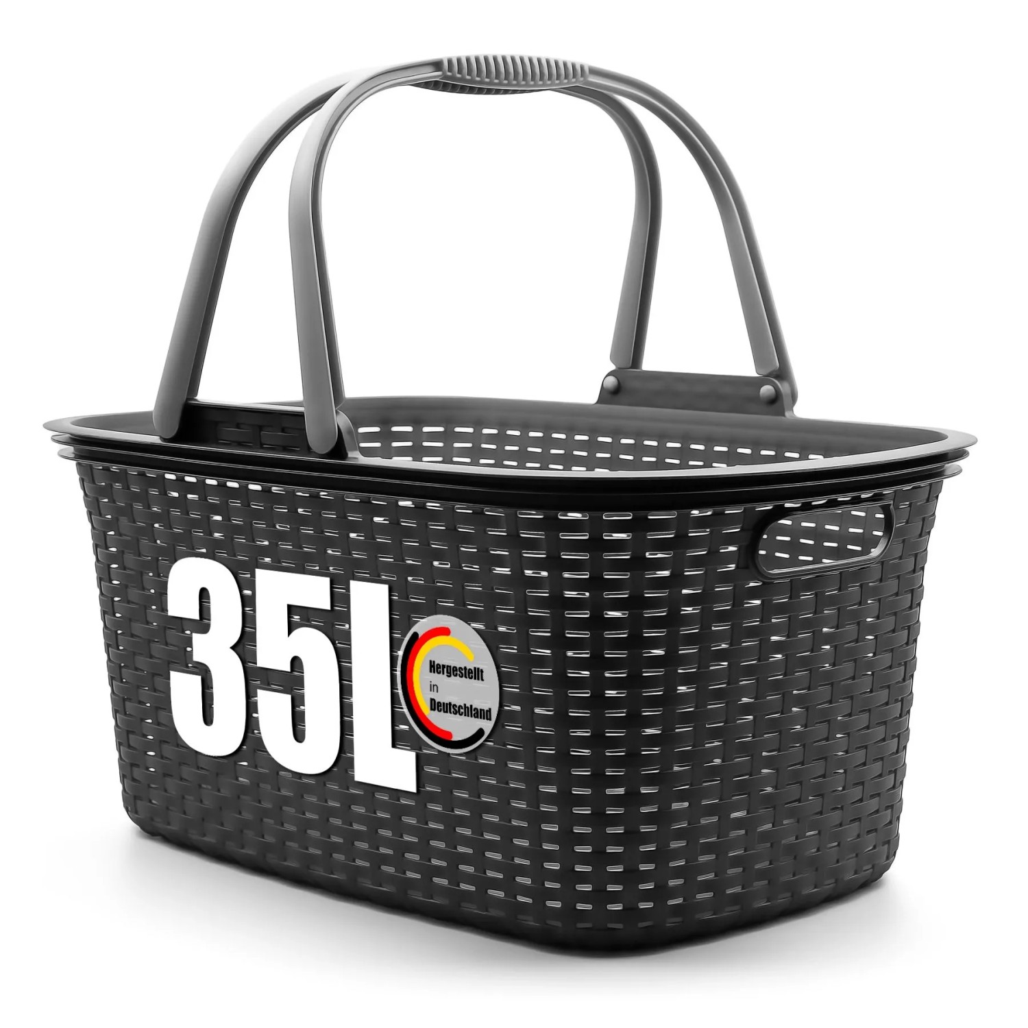 BigDean Wäschekorb Mit Henkel 35L Rattan Design Wäschewanne Made In Germany BigDean Wäschekorb mit Henkel 35L Rattan Design – Wäschewanne Made in Germany