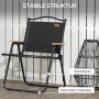 Schwarzer Outsunny Campingstuhl aus Oxfordstoff mit Stahlrahmen. Klappbarer Outdoor Stuhl.