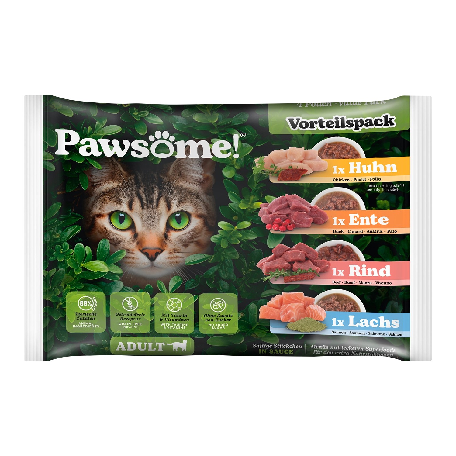 Pawsome Katzen-Nassfutter 85 g 4er Pack