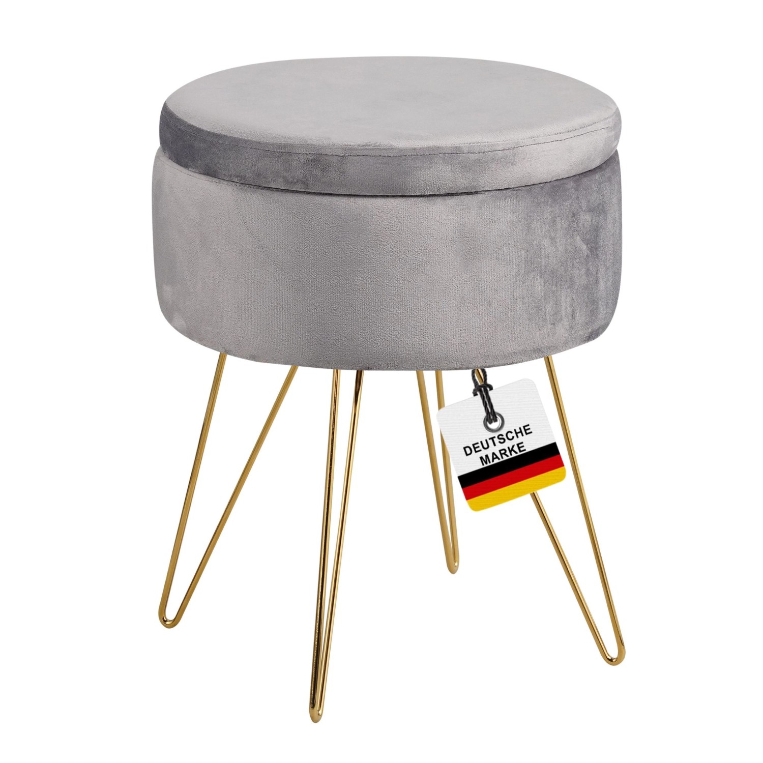 Albatros Hocker CANNES Samt Bezug Grau günstig online kaufen