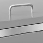 Detailansicht: vidaXL Mülltonnenbox für 4 Tonnen aus Edelstahl, Griff auf dem Deckel.