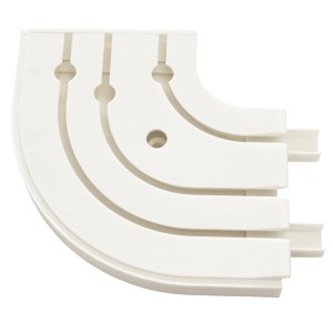 Gardinia Rundbogen, 3-läufig, weiß, für Gardinenschiene GE3, 2er-Pack.