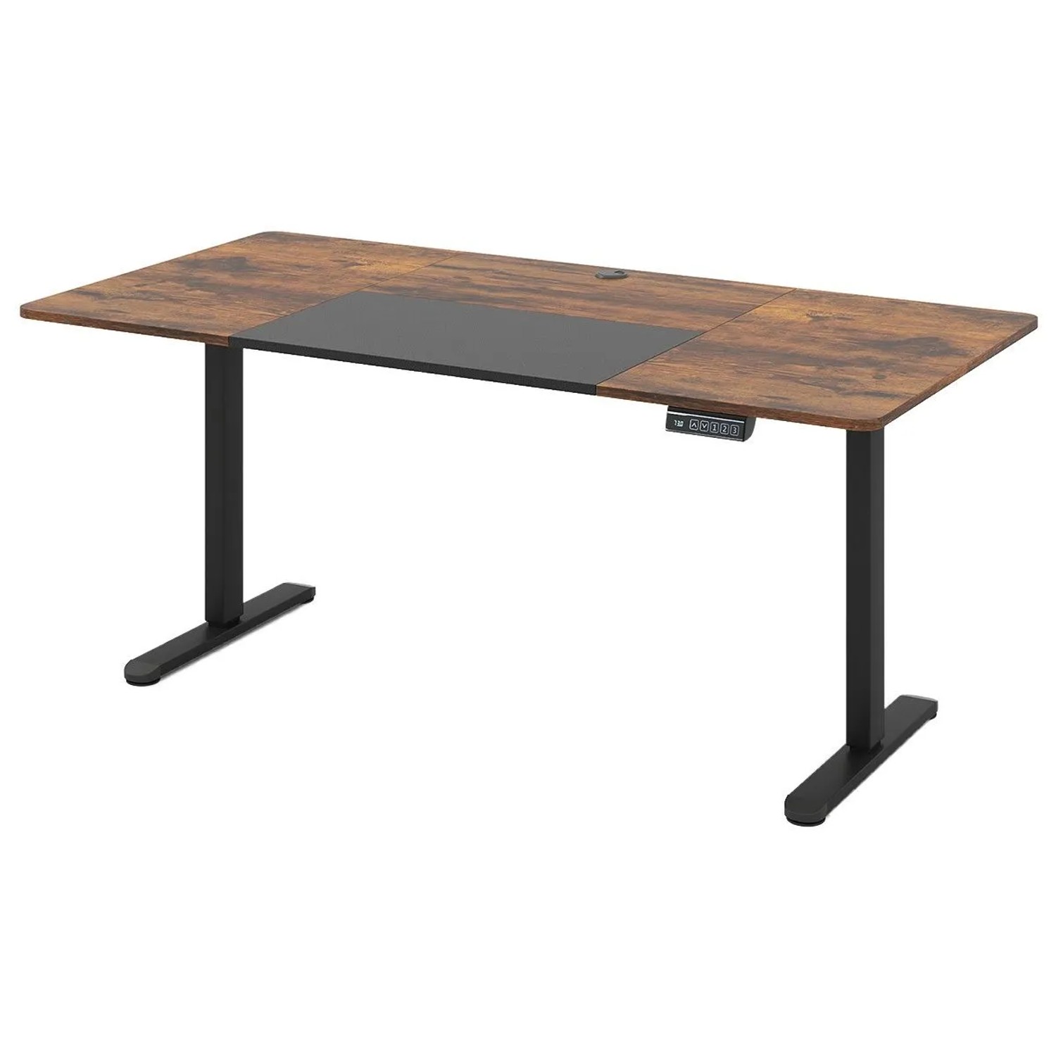 Costway Höhenverstellbarer Schreibtisch 140 x 70 cm Elektrisch Braun günstig online kaufen