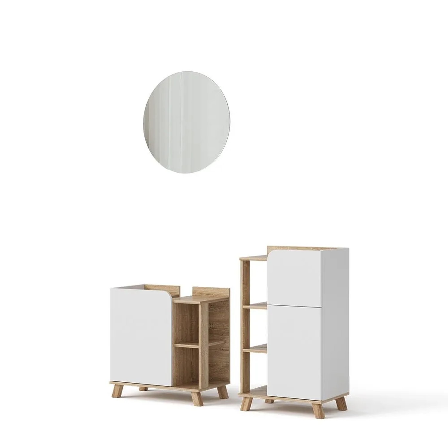 Vicco Badmöbel-Set Karen Sonoma/Weiß 60 x 65 3-teilig