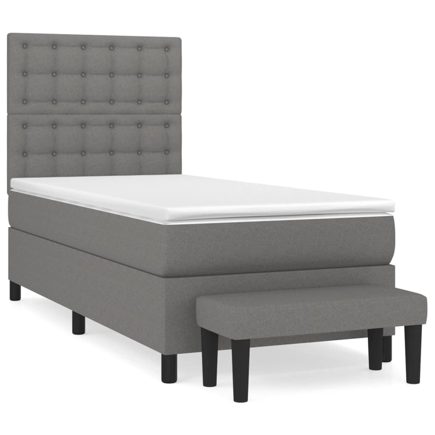 vidaXL Boxspringbett mit Matratze Dunkelgrau 80x200 cm Stoff1400058 günstig online kaufen