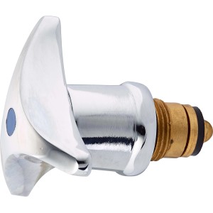 Trecorngriff mit Oberteil, 16,7 mm, für Kaltwasserarmatur, Metall, silberfarben.