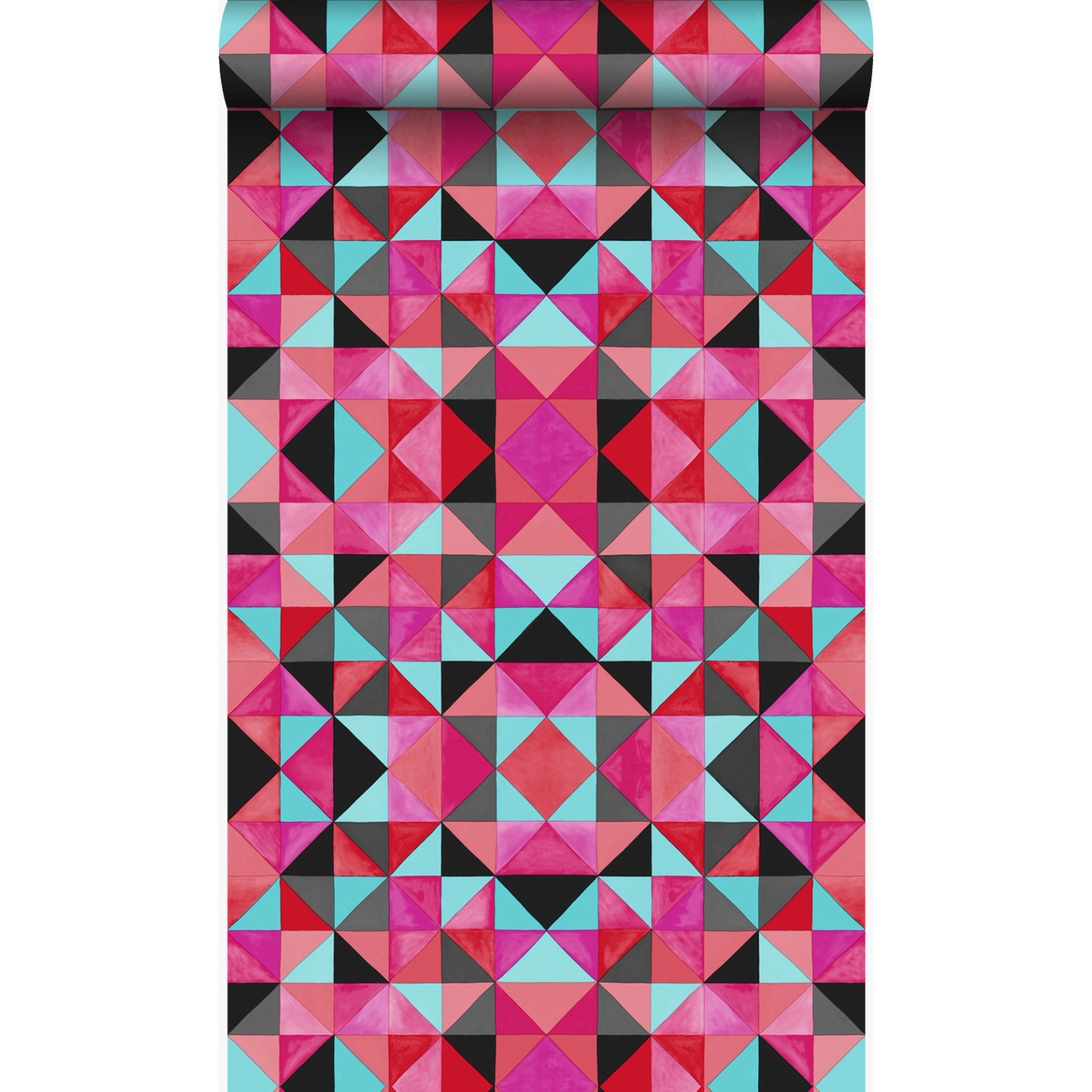 Origin Luxury Wallcoverings Tapete Kubistisches Muster Rot Und Blau 53 Cm X günstig online kaufen