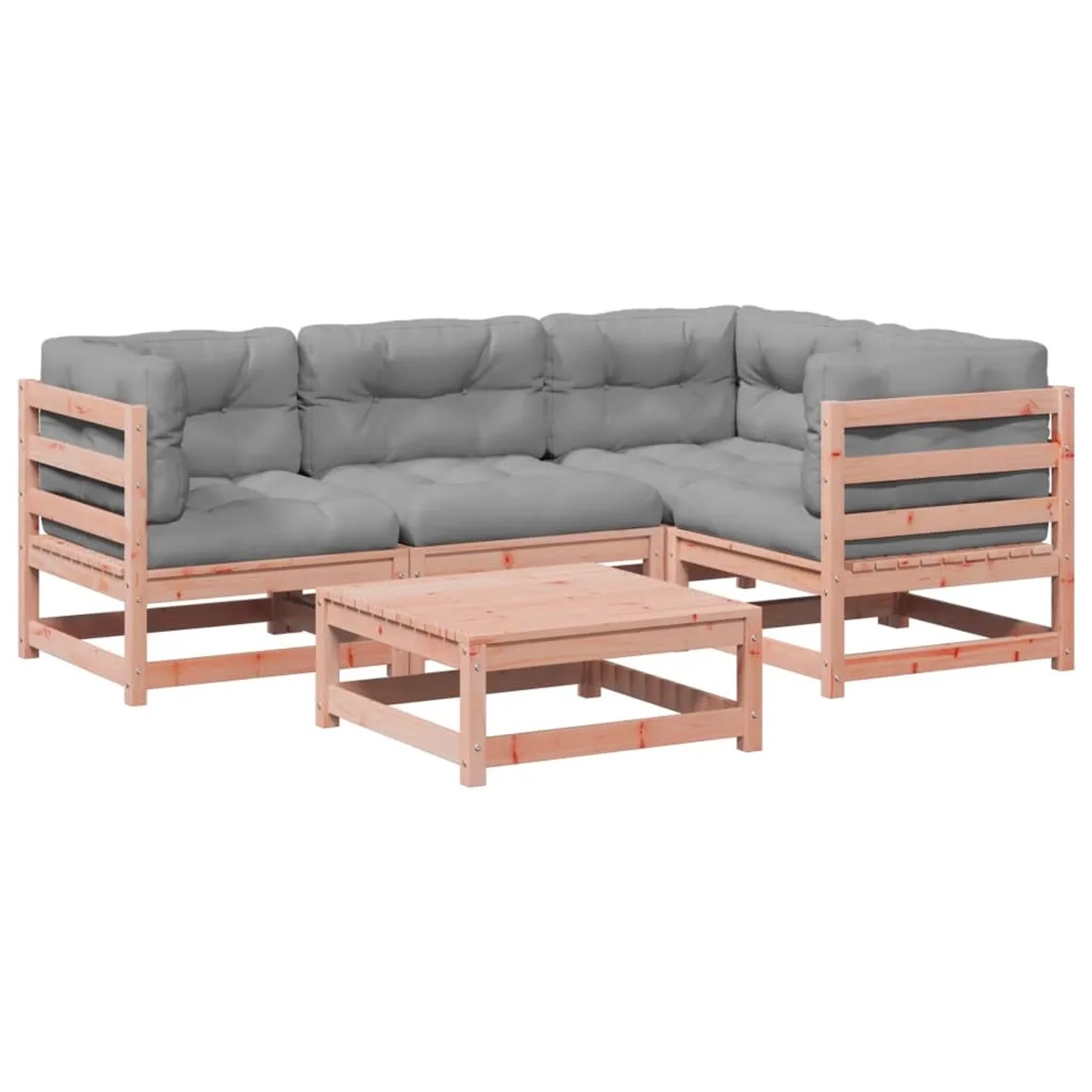 vidaXL 5-Tlg Garten-Sofagarnitur mit Kissen Massivholz Douglasie 3299425 günstig online kaufen