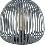 Graue Solar-LED-Dekoleuchte Mereta mit Gitterdesign, Ø 20 cm, für stimmungsvolle Gartenbeleuchtung.
