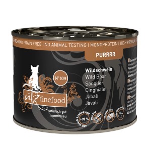 Catz Finefood Purrrr Wildschwein, 200g Dose Katzen-Nassfutter mit Monoprotein.