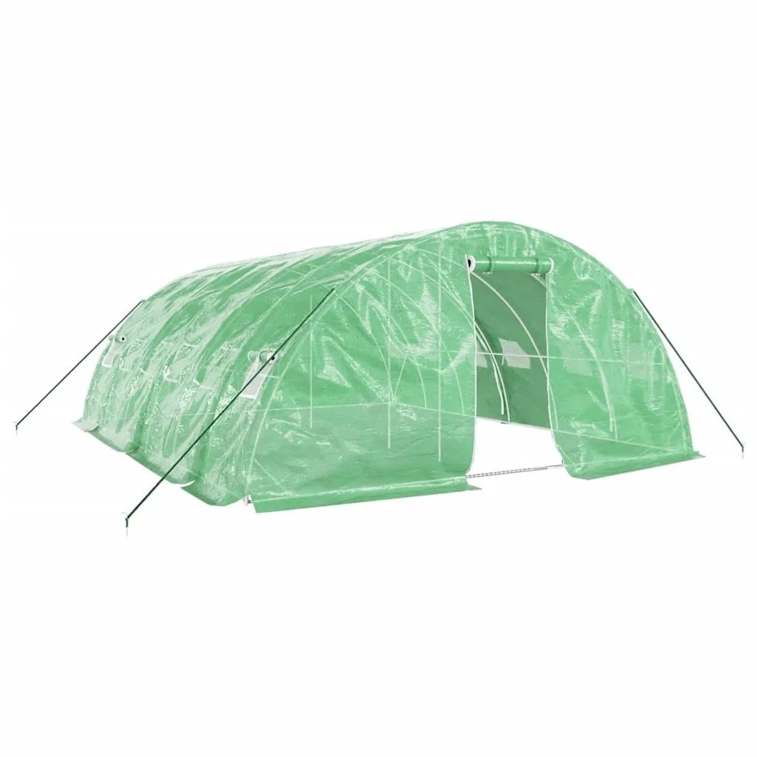 vidaXL Gewächshaus mit Stahlrahmen Grün 30 m² 6x5x2,3 m 3188084