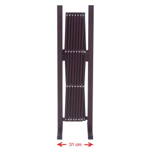 Zusammengeklapptes, braunes MCW Absperrgitter, 103x31-261cm, für Garten und Innenbereich.