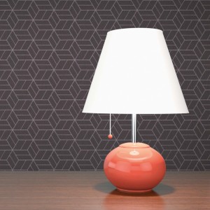 Tadessi Vliestapete Grafisch M1-No.1579 in Schwarz mit geometrischem Würfelmuster. Ideal für moderne, dekorative Wände.