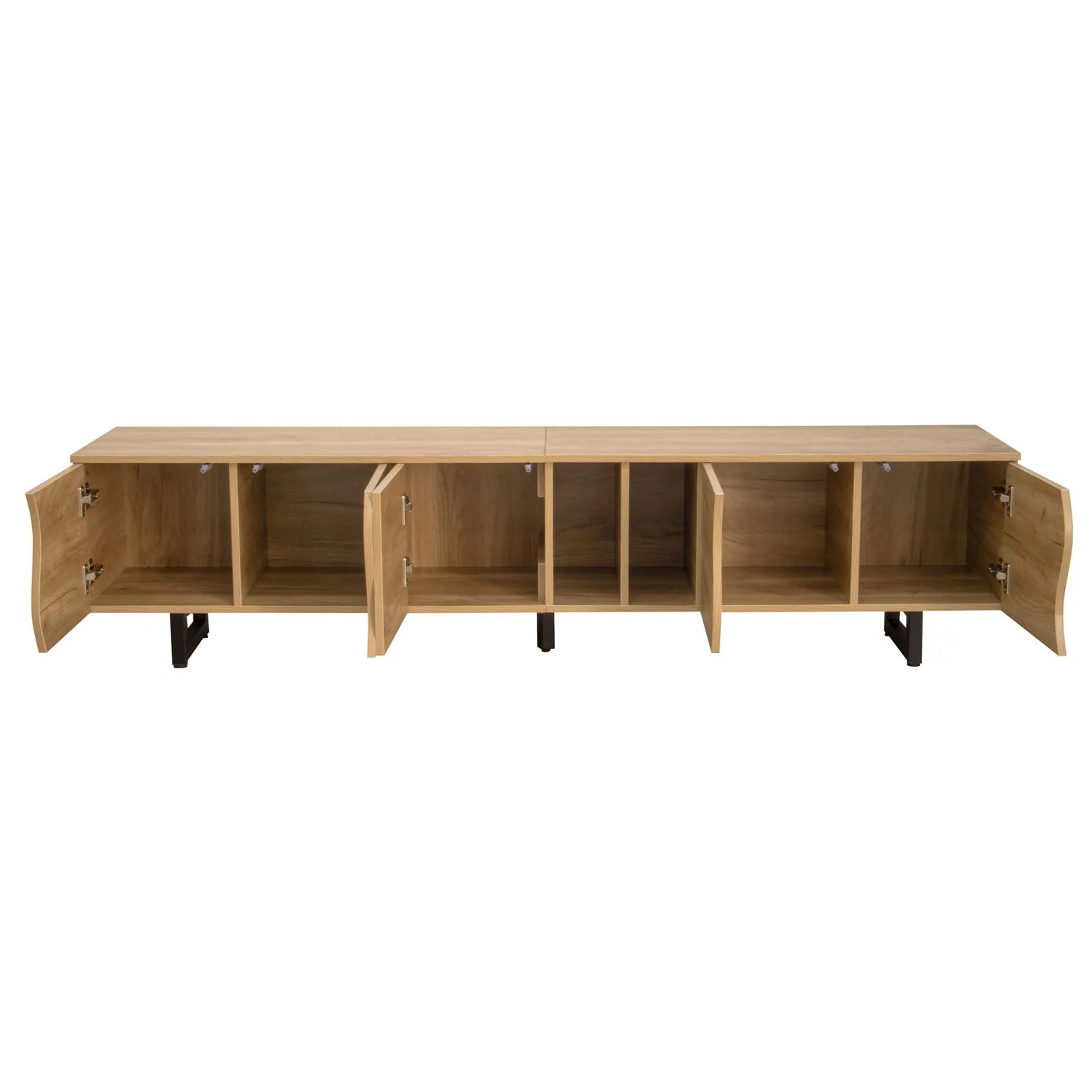 okwish TV-Schrank mit Stauraum Metallbeinen Wohnzimmer 191x38x46.5cm Natur
