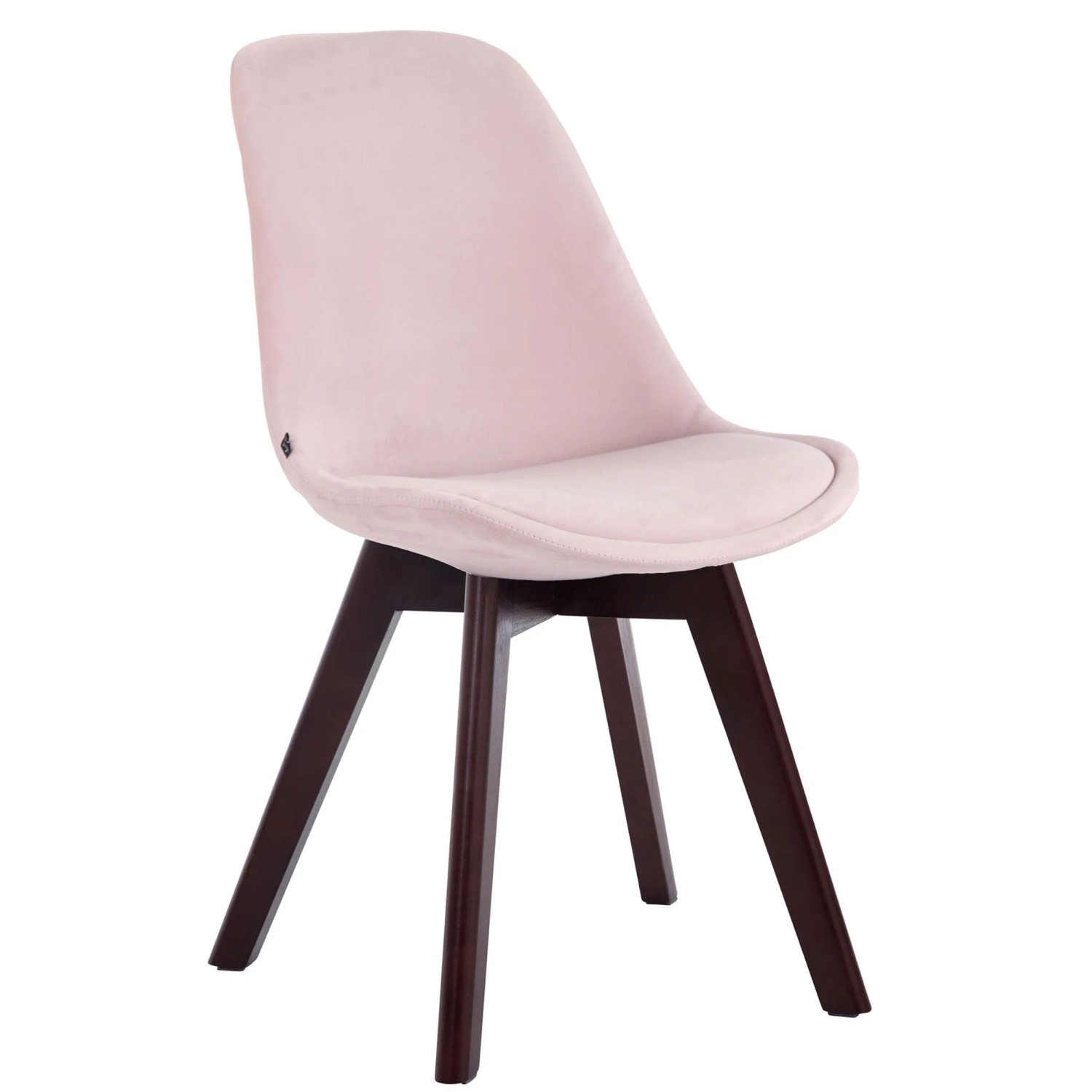 CLP Besucherstuhl Borneo Samt Pink/Walnuss