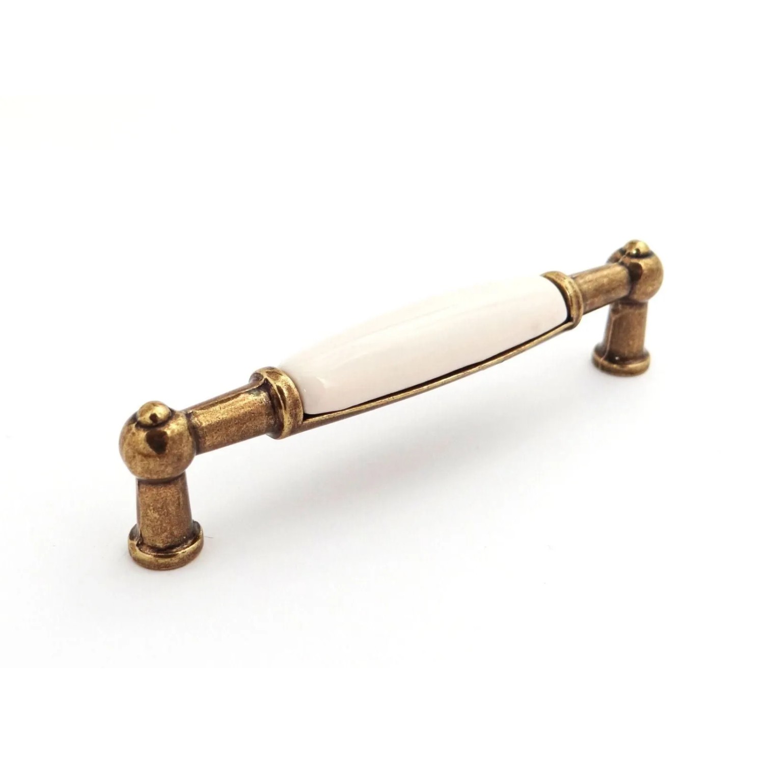 SOTECH Porzellangriff LANDHAUS BA 96 mm Cremefarbig Messingoptik