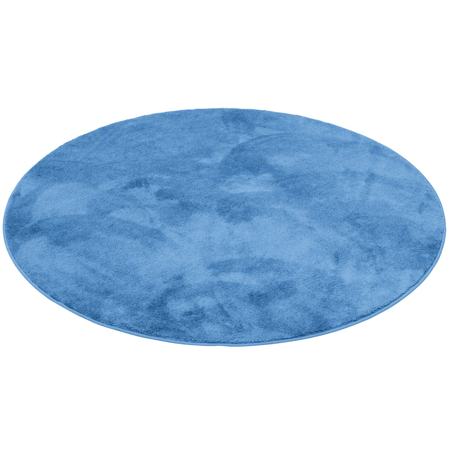 Pergamon Luxus Super Soft Hochflor Teppich Melia Rund Blau 160x160cm günstig online kaufen