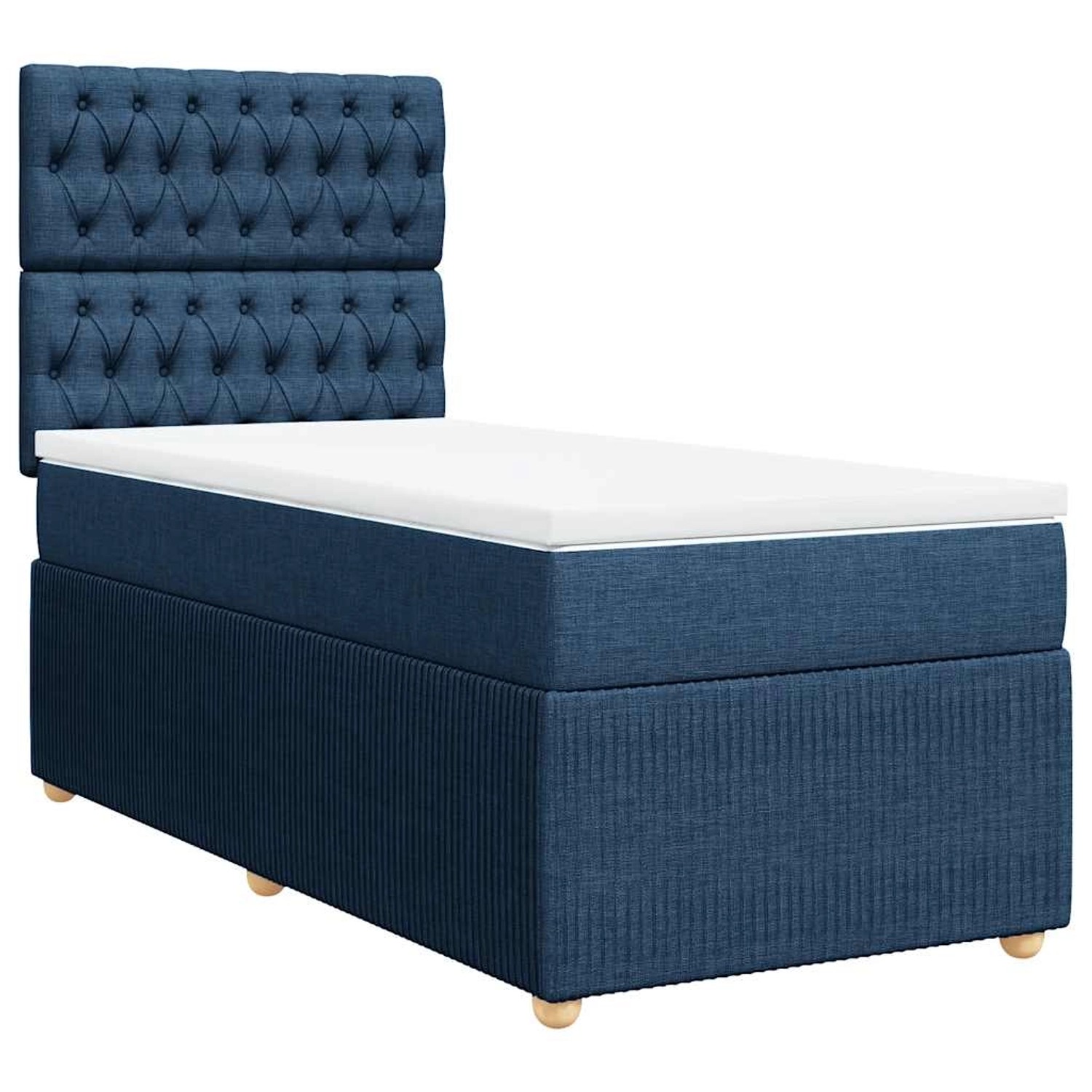vidaXL Boxspringbett mit Matratze Blau 90x200 cm Stoff 3291952 günstig online kaufen
