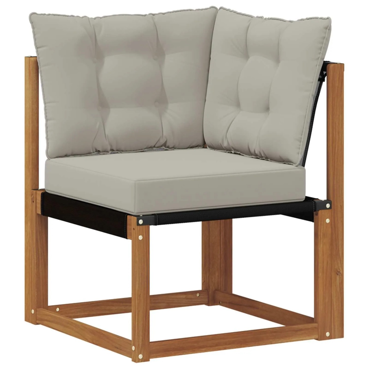vidaXL Outdoor Ecksofa Massivholz Akazie und Textilene Stoff Natur 900602