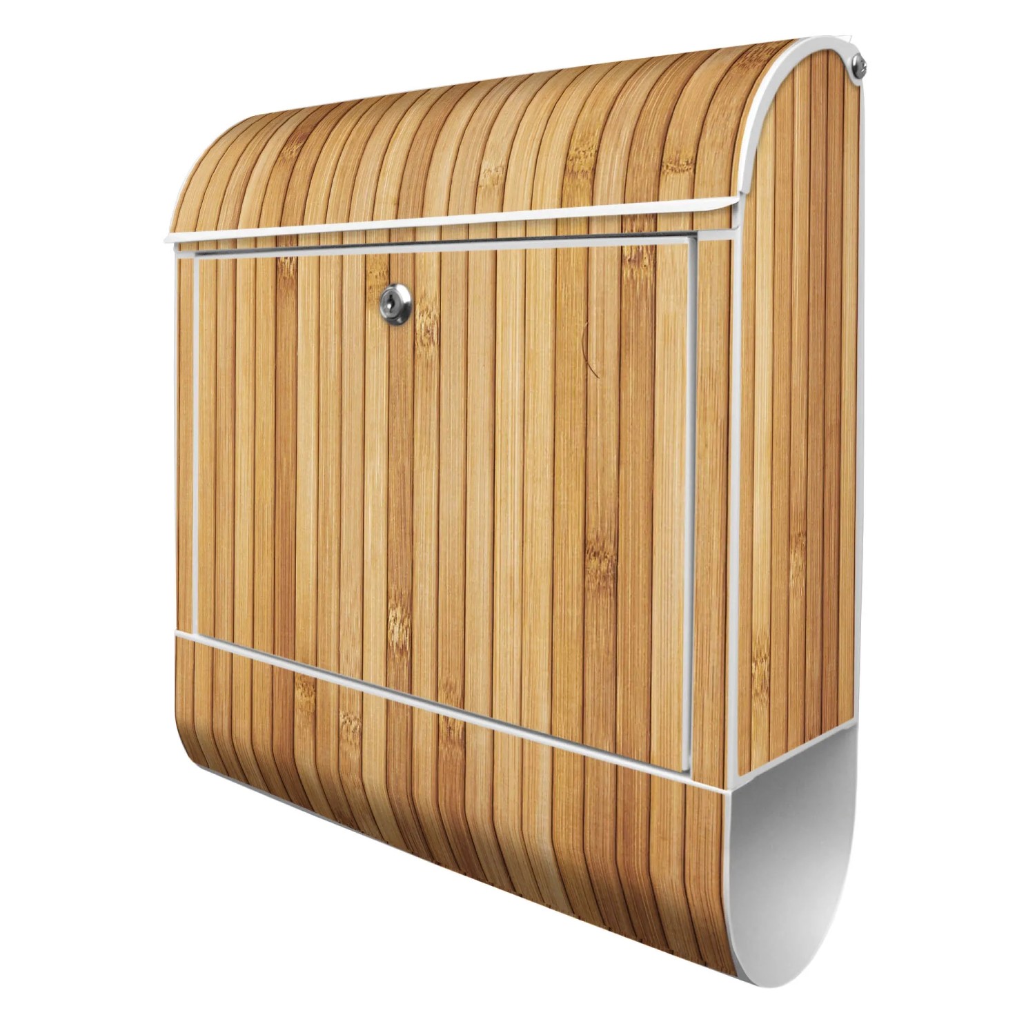 Banjado Design Briefkasten Weiß Pulverbeschichtet 39x47x14cm 2 Schlüssel Mit Zeitungsfach Motiv Wt Bambusholz Banjado Design Briefkasten Weiß Pulverbeschichtet, 39x47x14cm, 2 Schlüssel, Mit Zeitungsfach Motiv Wt Bambusholz