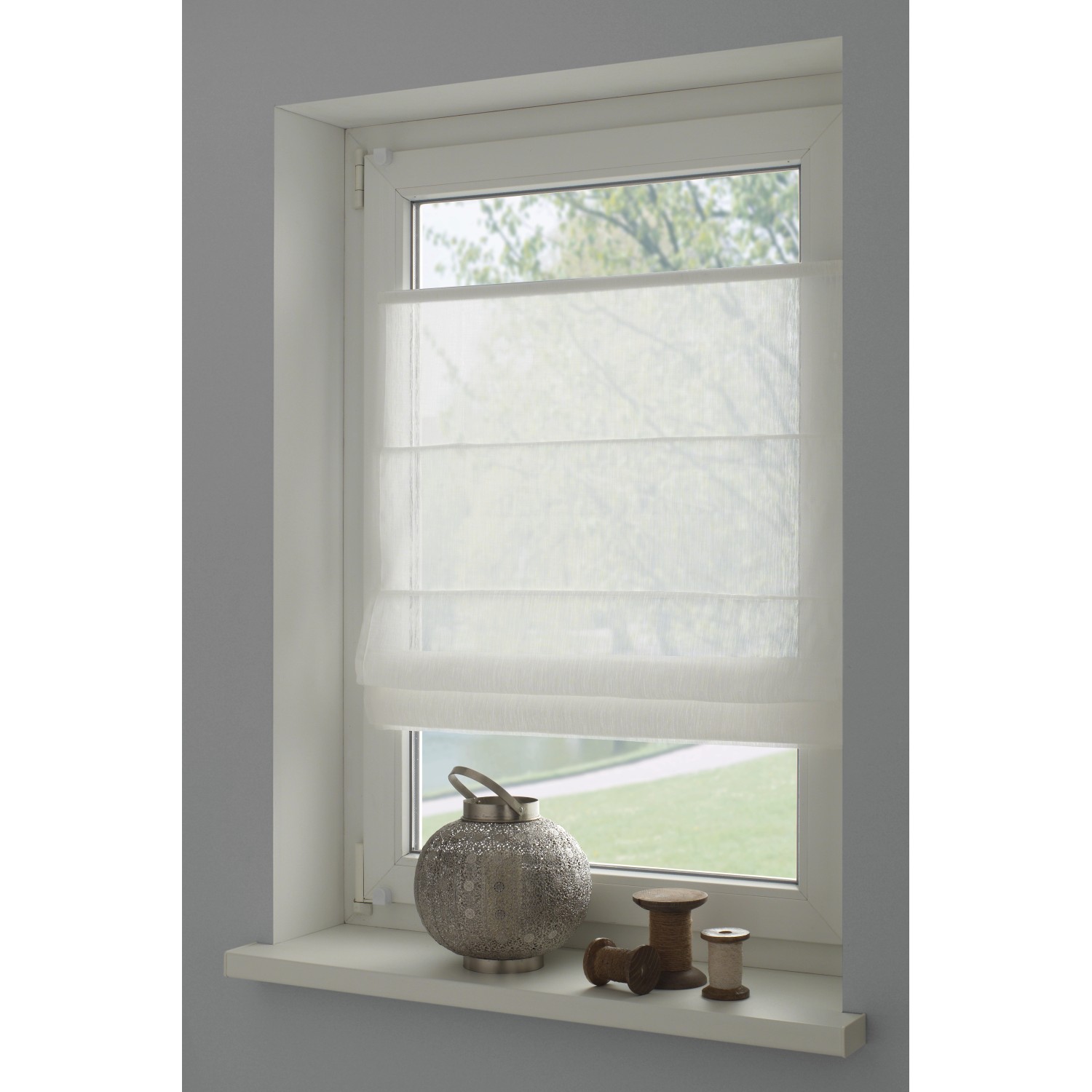 Gardinia EasyFix Raffrollo, 50x140 cm, weiß, am Fenster. Raffrollos ohne Bohren montieren.