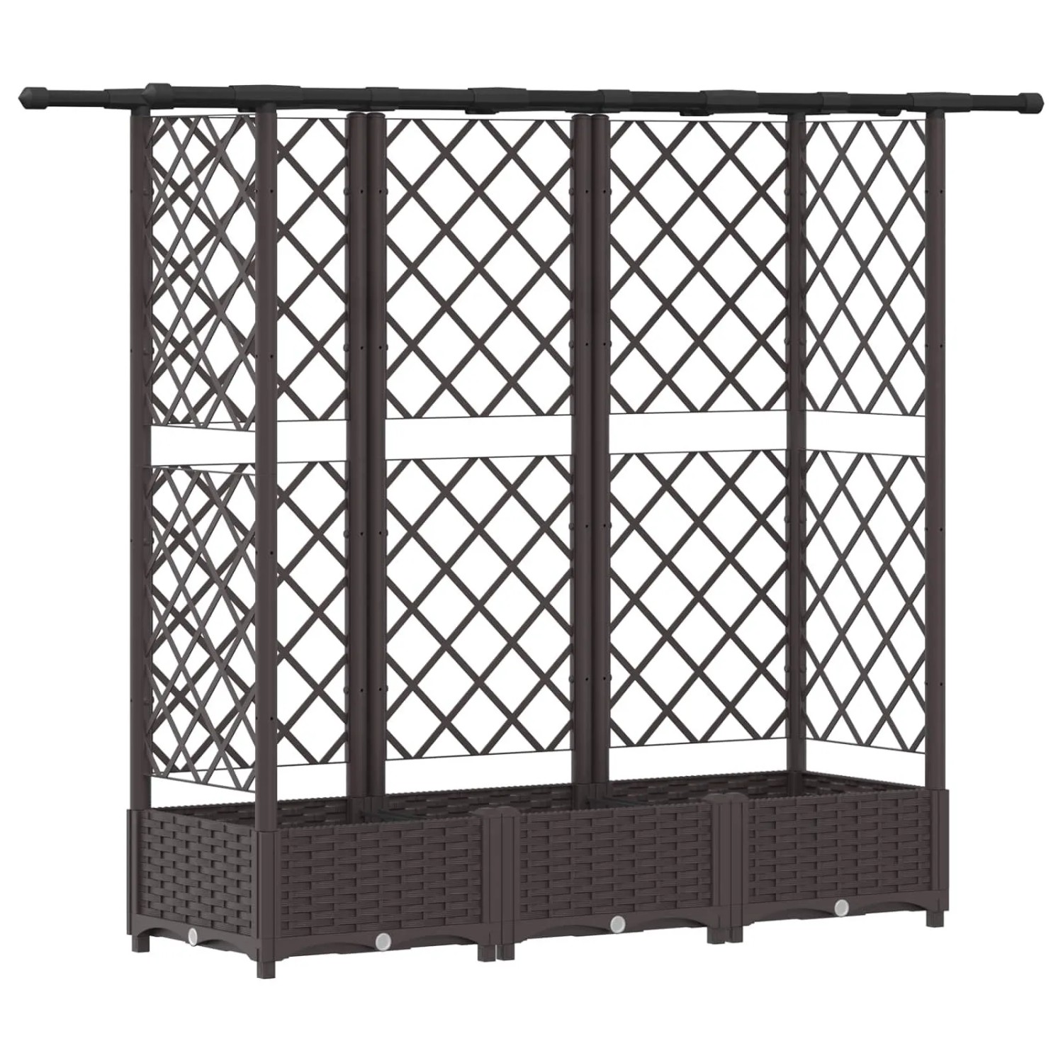vidaXL Hochbeet mit Rankgitter und Dach Braun 164 x 40 x 123 cm PP 42032522