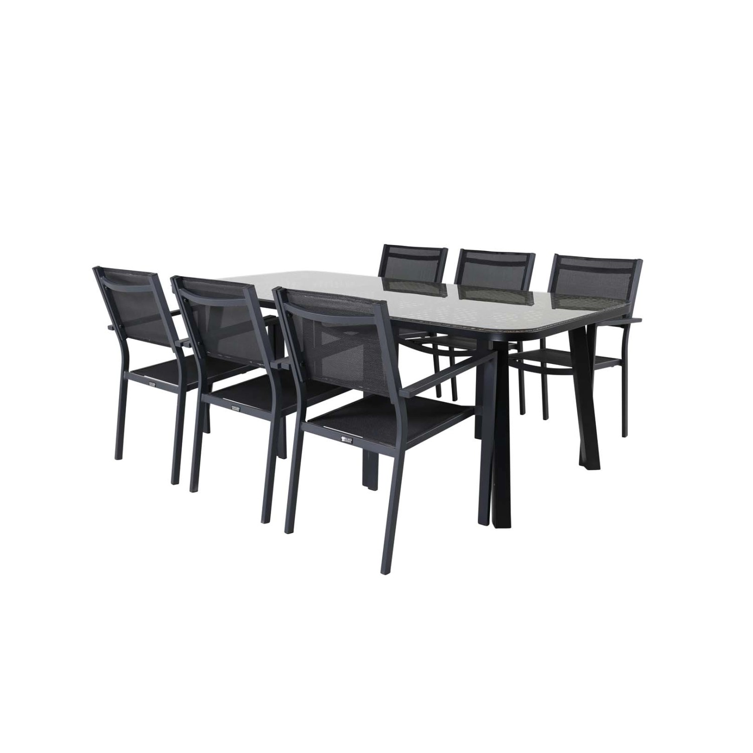 ebuy24 Paola Gartenset Tisch 100x200cm Schwarz 6 Stühle Copacabana Schwarz günstig online kaufen