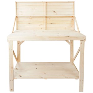 Coemo Heimwerkerbank Udo aus Kiefernholz mit Ablage und Rückwand, ideal für kleine Handwerker.