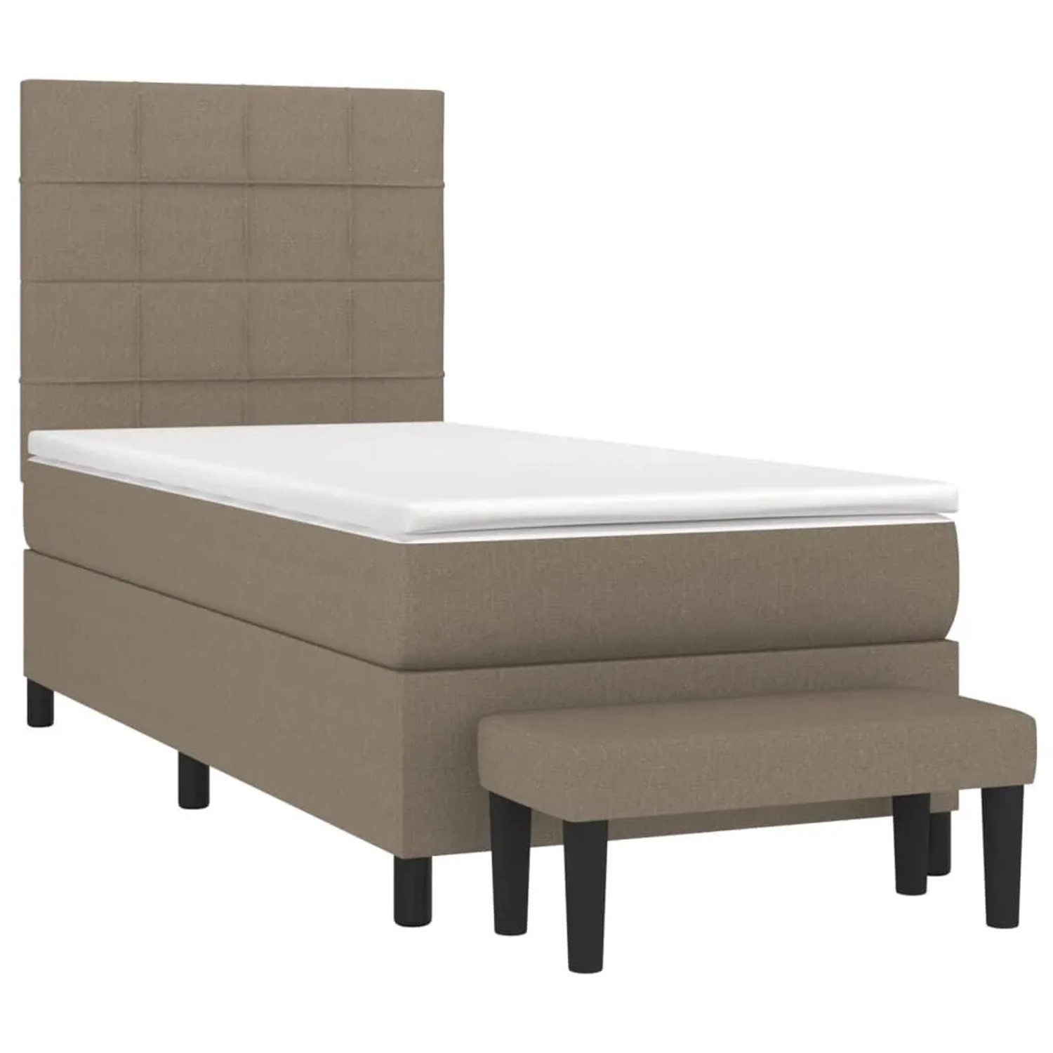 vidaXL Boxspringbett mit Matratze Taupe 90x200 cm Stoff 3136569 günstig online kaufen