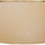 Beige Gummi Kofferraumwanne für Audi Q7 (2005-2015), passgenaues Autozubehör.