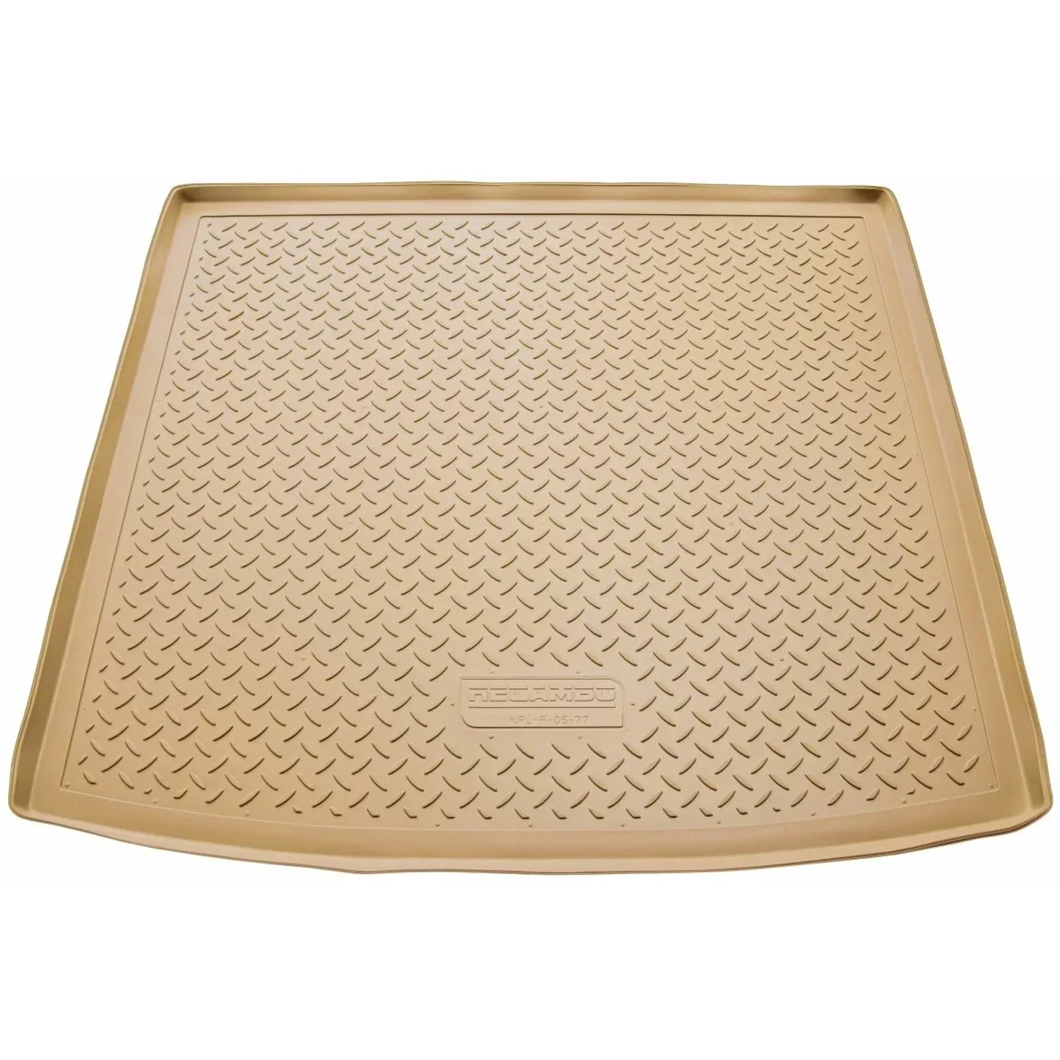 Beige Gummi Kofferraumwanne für Audi Q7 (2005-2015), passgenaues Autozubehör.