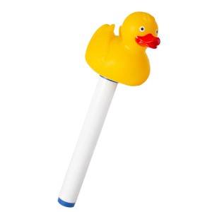 Gelbes Pool Thermometer in Entenform zur Temperaturmessung von Schwimmbadwasser.