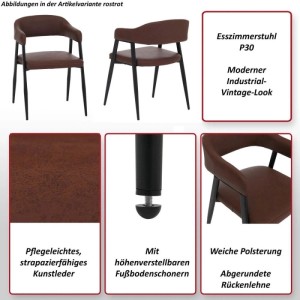 MCW Esszimmerstuhl P29 2er-Set Dunkelbraun