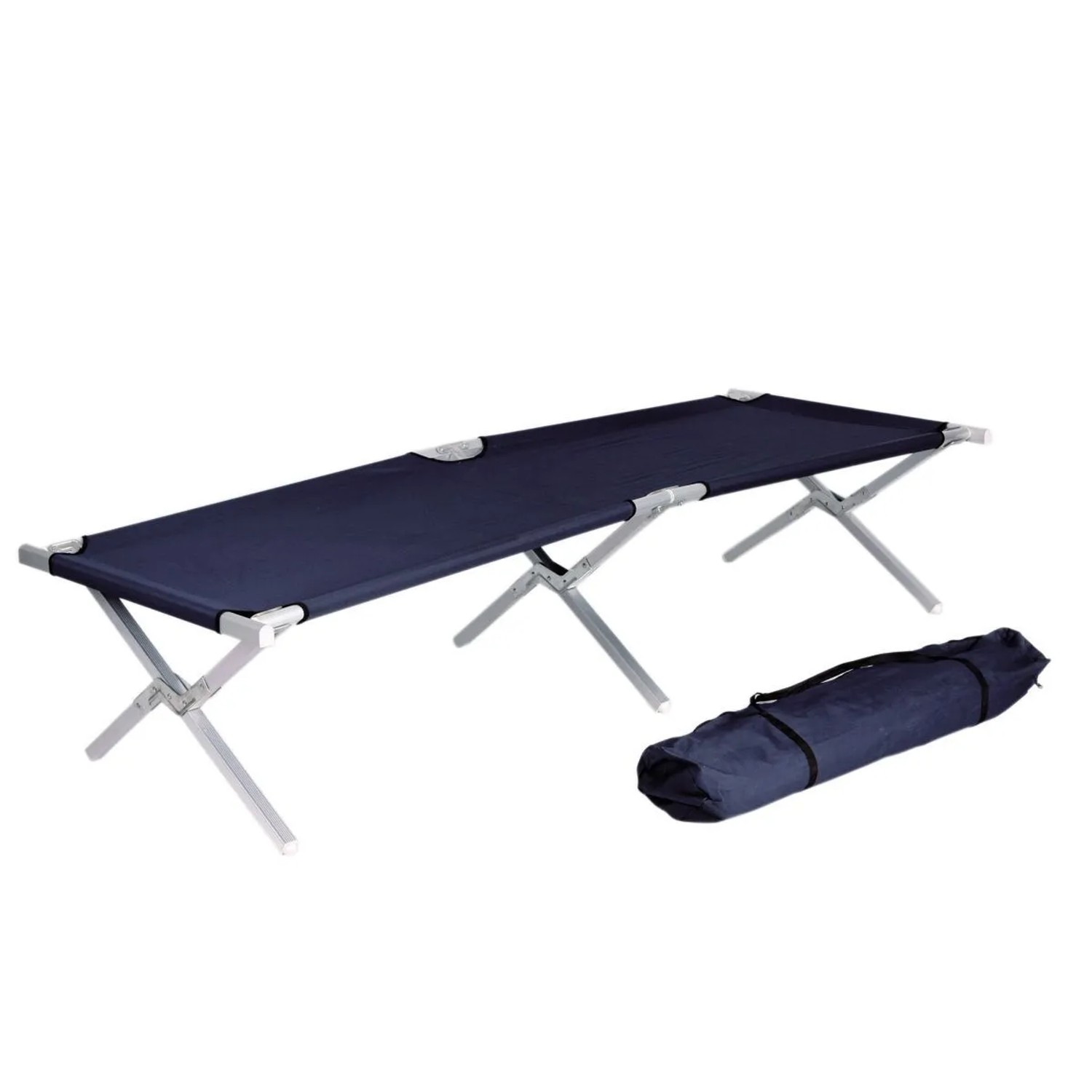 Lex Klappbares Feldbett Campingbett Festivalbett Outdoorbett Liege Gästebett 190 cm Dunkelblau