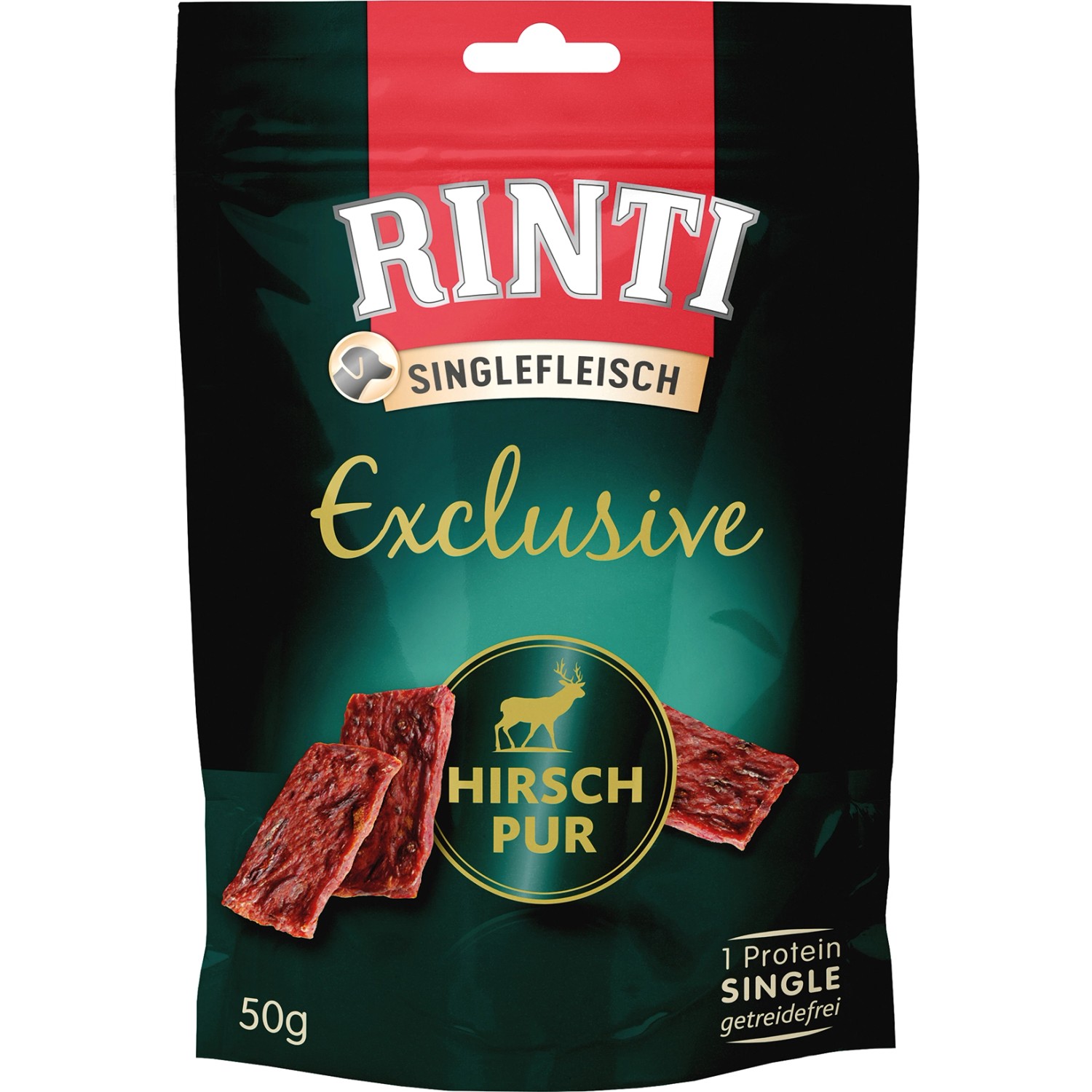Rinti Hunde-Fleischstreifen Singlefleisch Exclusive Hirsch 50 g