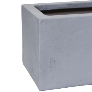 Grauer Vivanno Pflanzkasten Flobo in Betonoptik, 45x17x15 cm, ideal für Innen- und Außenbereich.