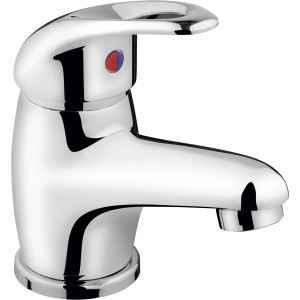 Chromfarbene baliv Niederdruck Waschtischarmatur WT-5010 N mit abgerundetem Design.