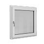 Weißes Roro Basic Kunststofffenster, 95x95 cm, DIN rechts, mit Dreh-Kipp-Funktion und 3-fach Verglasung.