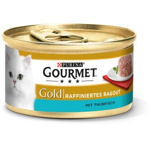 Katzenfutter: Gourmet Gold Ragout Thunfisch, 85g Dose. Spezialfutter für Feinschmecker.