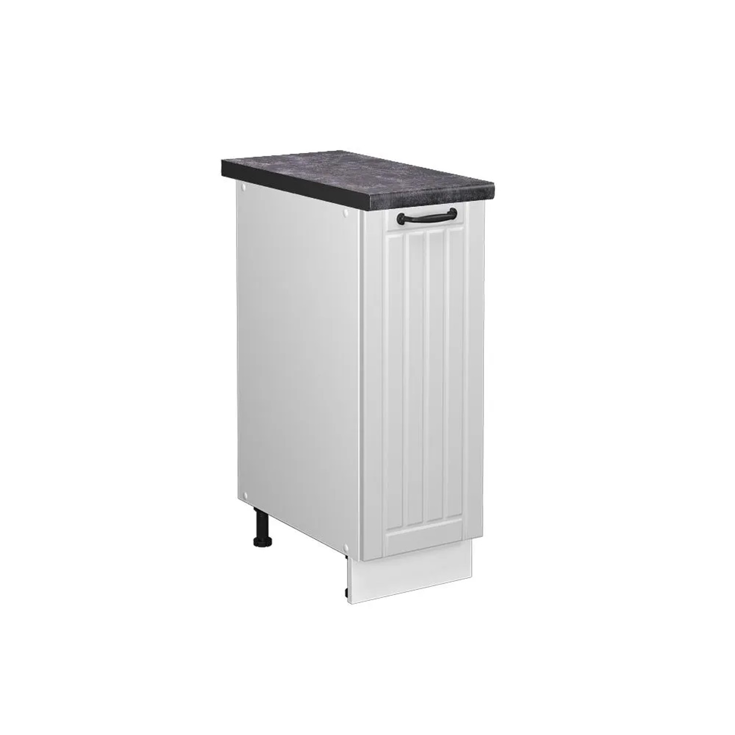 Vicco Apothekerschrank Fame-Line Weiß Landhaus Weiß 30 cm AP Anthrazit