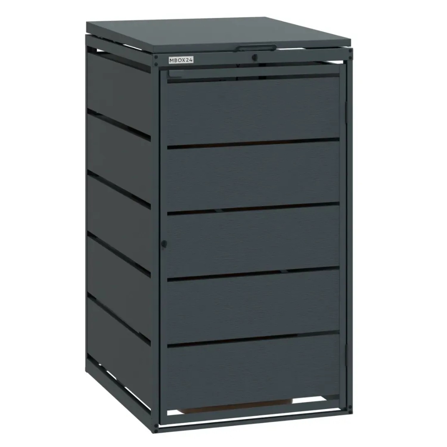 MBOX24 Classic Mülltonnenbox für 1 Mülltonnen (240L) aus Verzinktem Stahl  1er Metall Mülltonnenverkleidung in Anthrazit  Robust & Wetterfest