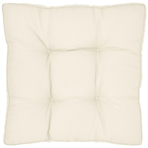 Beautissu XLuna Loungekissen, 60x60, naturfarbenes Sitzkissen mit Karo-Struktur für Gartenmöbel.