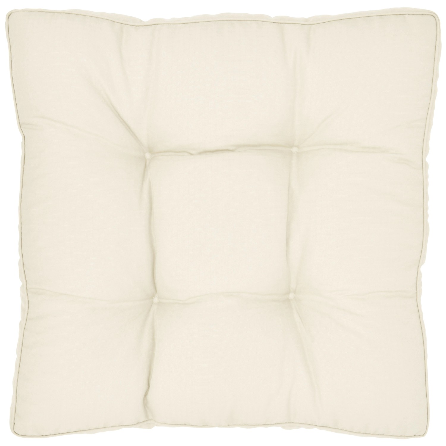 Beautissu XLuna Loungekissen, 60x60, naturfarbenes Sitzkissen mit Karo-Struktur für Gartenmöbel.