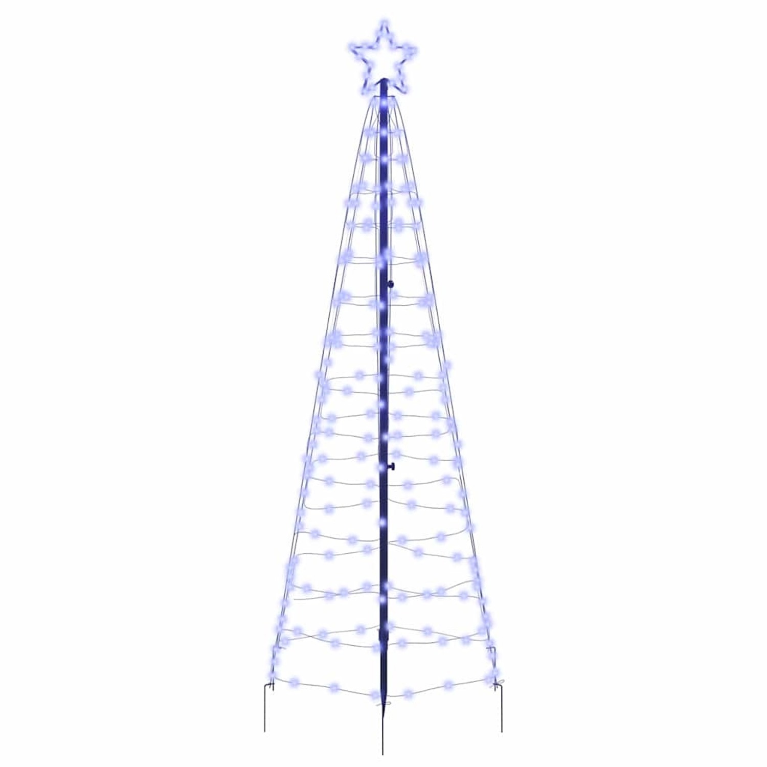 vidaXL LED Weihnachtsbaum mit Erdspießen Blau 250 cm Eisen 42018752