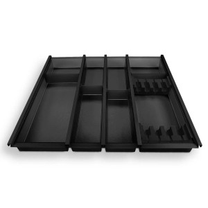 SOTECH Cuisio Besteckeinsatz, anthrazit, mit Messerblock für 600mm Korpusbreite.