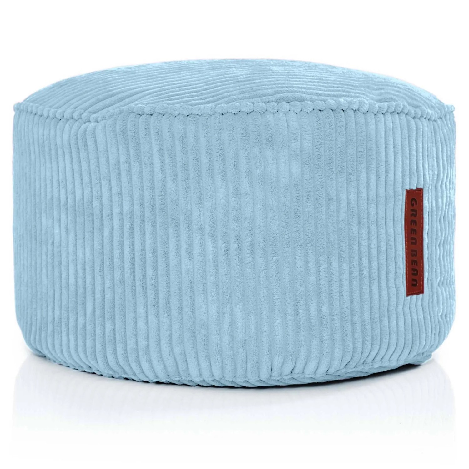 Green Bean Sitzpouf Pouf 45 x 25 cm Cord Waschbarer Bezug mit EPS-Perlen-Füllung Hellblau