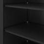 Detailaufnahme: Schwarzer Jan Nowak Metall-Büroschrank JAN II D600 mit Regalböden.