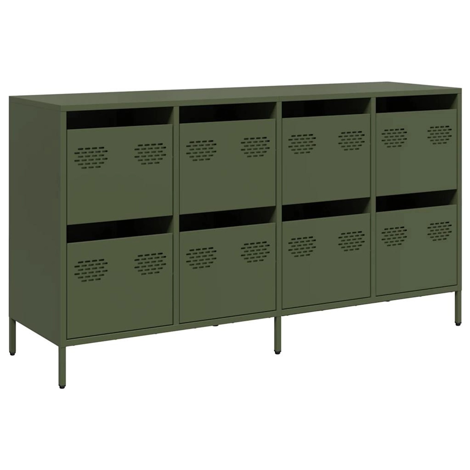 vidaXL Sideboard Olivgrün 135x39x73,5 cm Kaltgewalzter Stahl 3307171