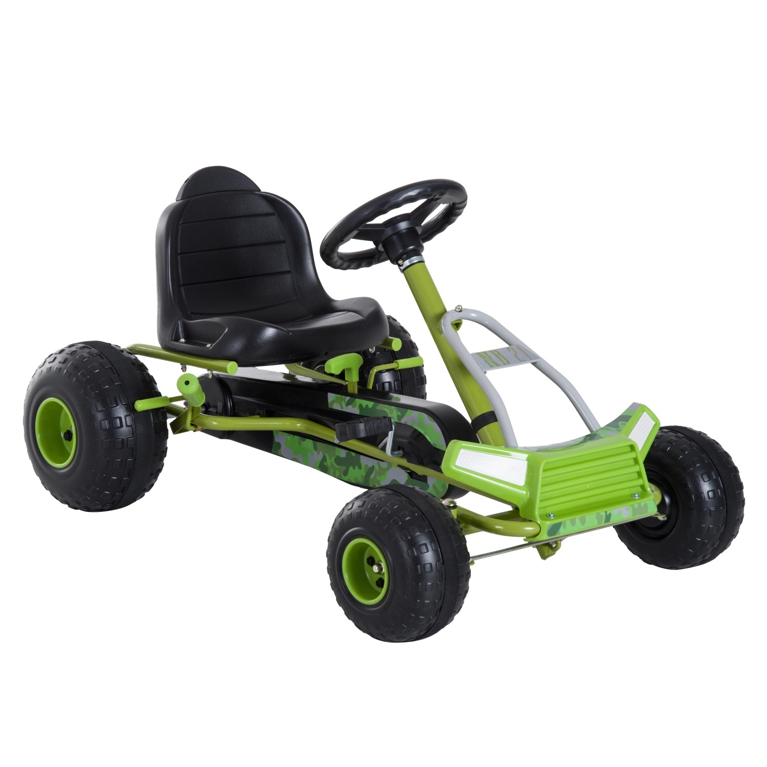 HOMCOM Kinder Go Kart Tretauto mit Verstellbarem Sitz